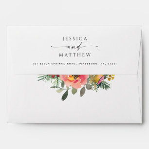 Christmas winter floral & pine branch holidays envelope