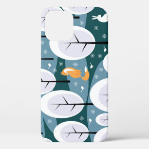 Christmas Winter Forest: Animals Seamless Pattern iPhone 12 Case