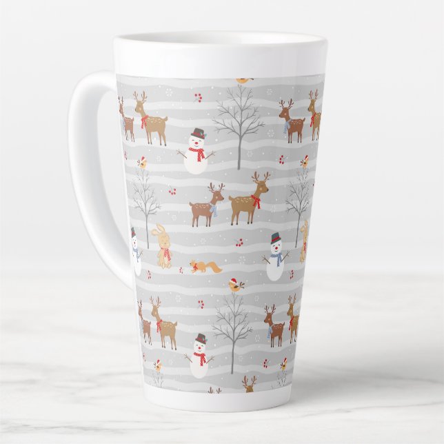 Christmas Winter Forest Latte Mug (Left Angle)