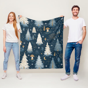 Christmas Winter Forest Pine Tree Pattern Fleece Blanket