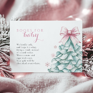 Christmas Winter Girl Baby Shower Books for Baby Enclosure Card
