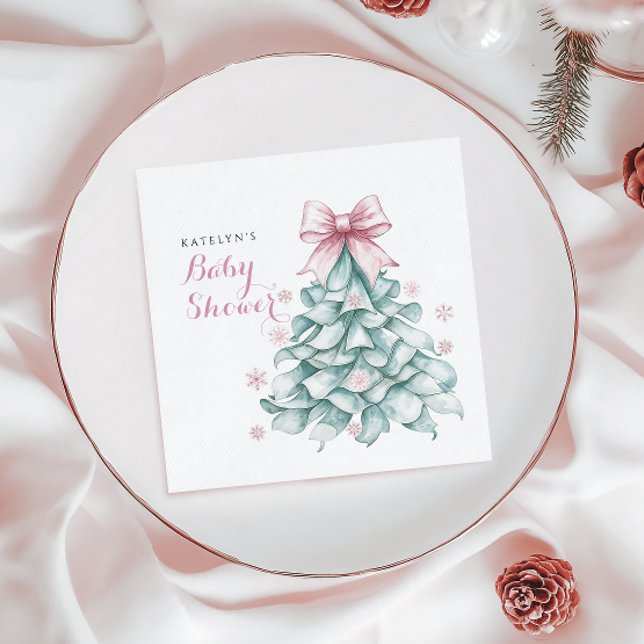 Christmas Winter Girl Baby Shower Napkin (Creator Uploaded)