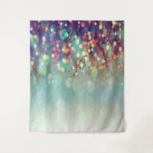 Christmas Winter Green Bokeh Photography Backdrop Tapestry