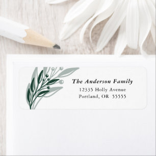 Christmas Winter Greenery Return Address Label