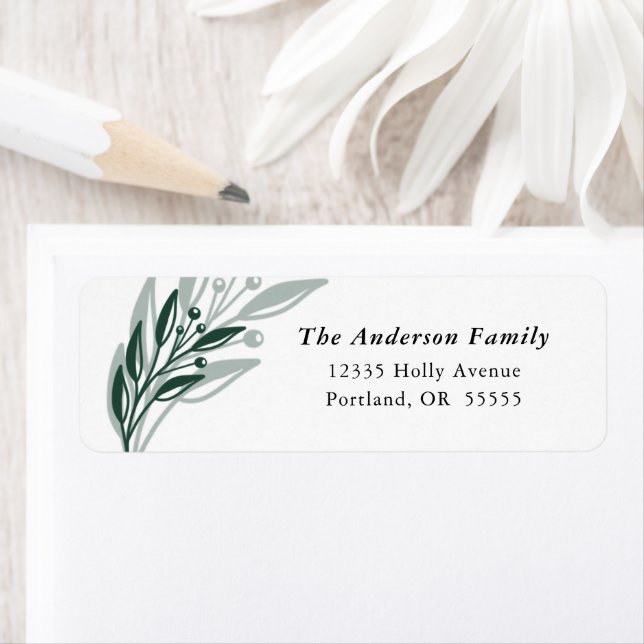 Christmas Winter Greenery Return Address Return Address Label (Insitu)