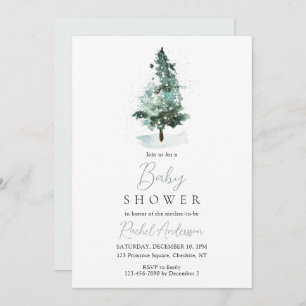 Christmas Winter Holiday Baby Shower Invitation