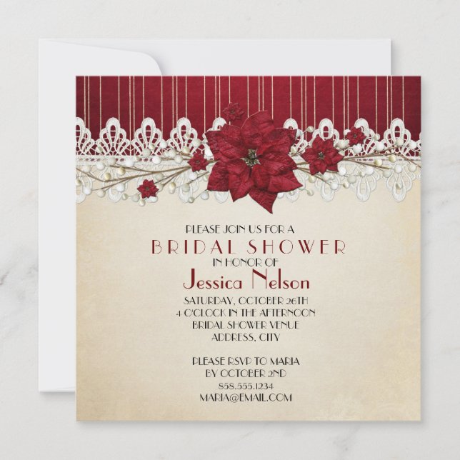 Christmas Winter Holiday Bridal Shower Invitation (Front)
