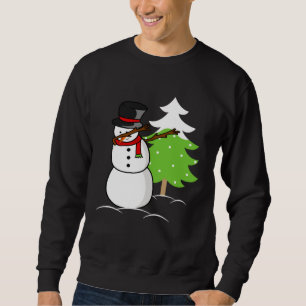 Christmas winter holiday dabbing snowman sweatshirt