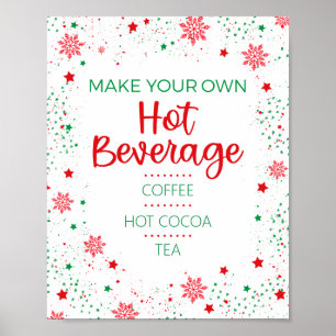 Christmas Winter Holiday Hot Beverage Bar Sign