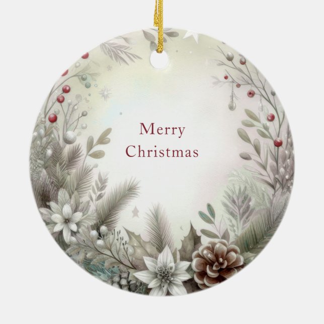 Christmas Winter Holiday Ornament (Back)
