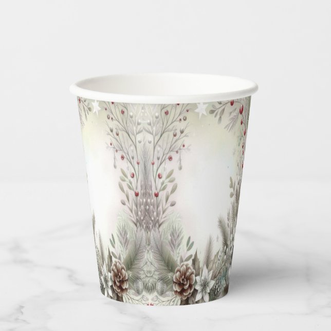 Christmas Winter Holiday Paper Cups (Front)