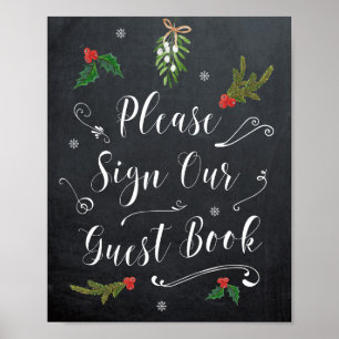 christmas winter holiday wedding guestbook sign