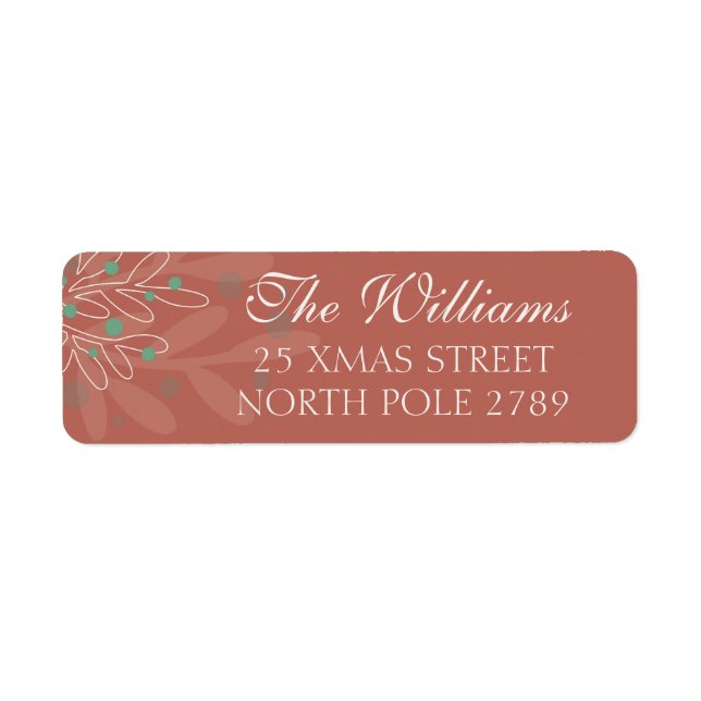 Christmas winter holidays mistletoe return address label (Front)