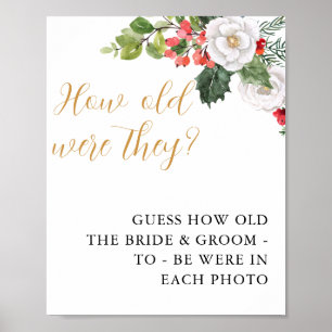 Christmas Winter How Old Were They Bridal Shower Poster