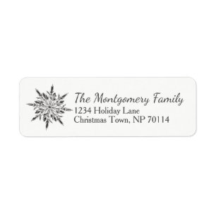 Christmas Winter Icy Snowflake Return Address Label