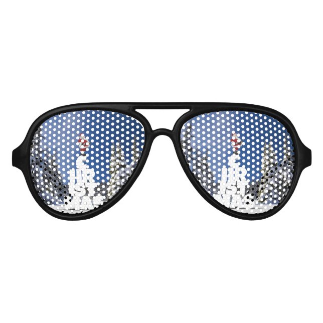 Christmas winter landscape aviator sunglasses (Front)