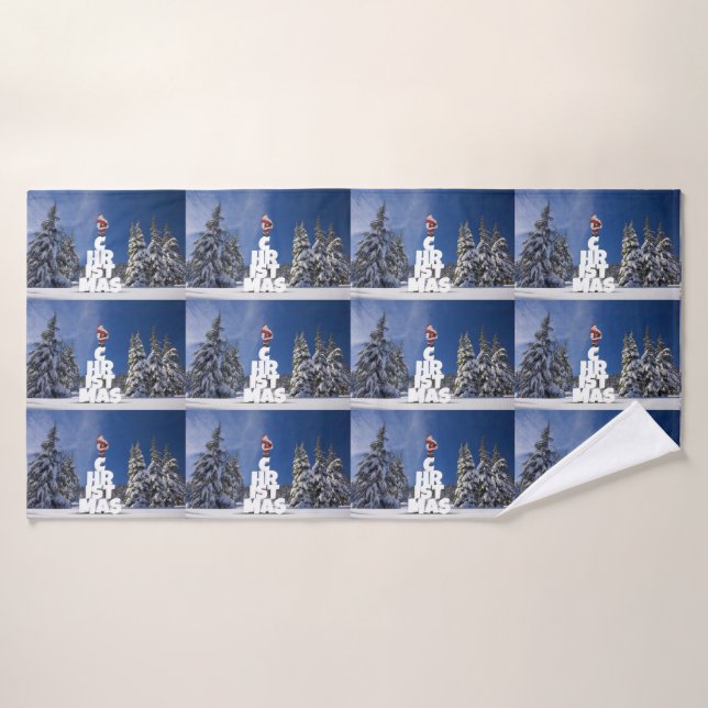 Christmas winter landscape bath towel (Bath Towel)