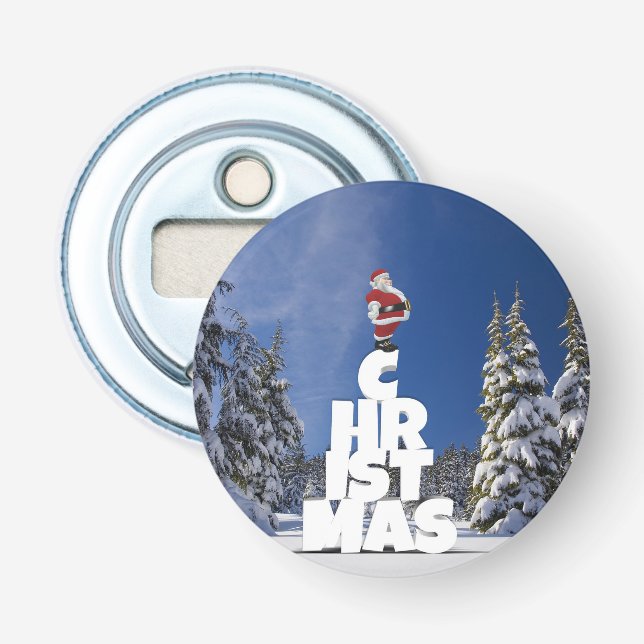 Christmas winter landscape bottle opener (Front)