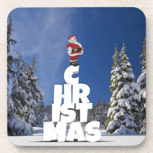 Christmas winter landscape coaster
