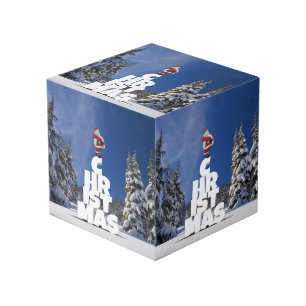 Christmas winter landscape cube
