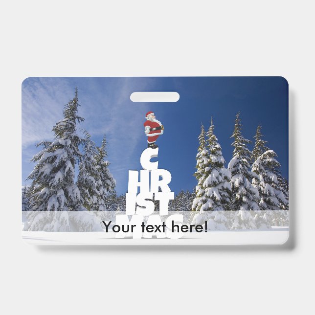 Christmas winter landscape ID badge (Front)