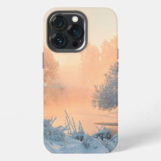 Christmas winter landscape iPhone case (Back)