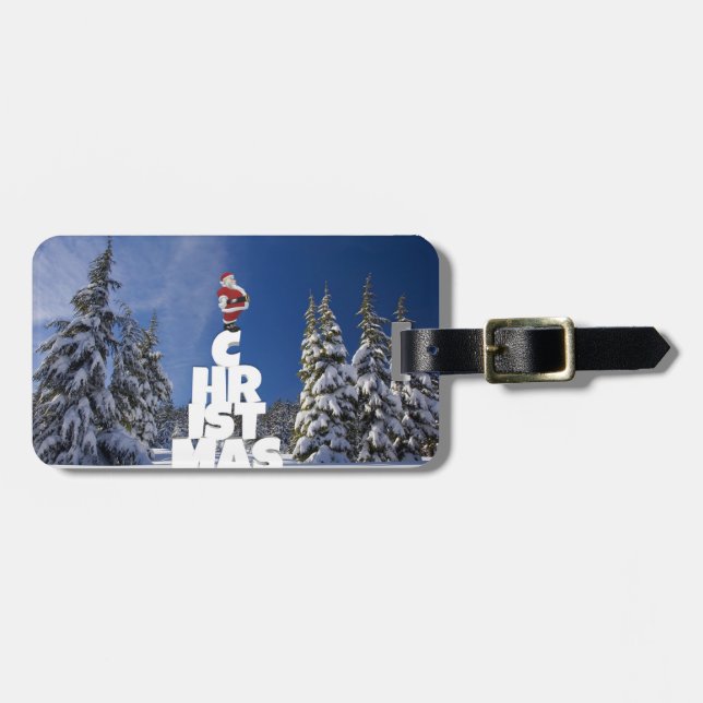 Christmas winter landscape luggage tag (Front Horizontal)