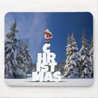 Christmas winter landscape mouse pad