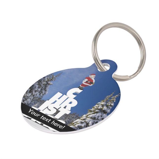 Christmas winter landscape pet tag (Side)