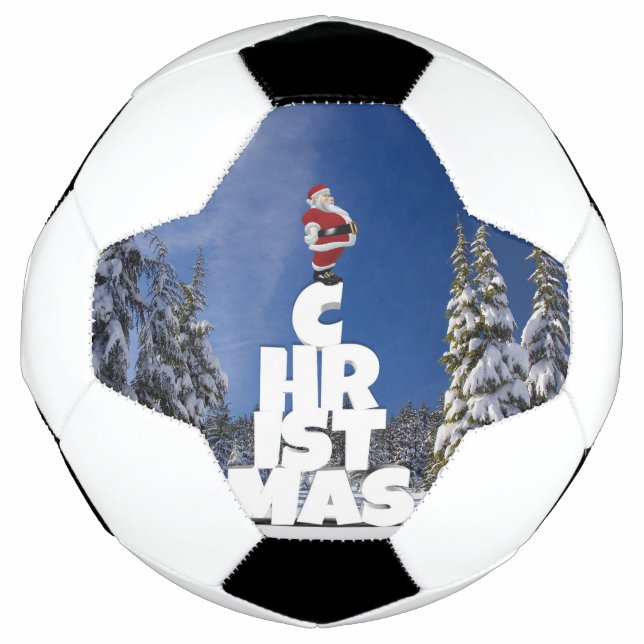 Christmas winter landscape soccer ball (Front)