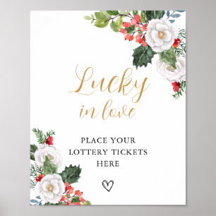 Christmas Winter Lucky in Love Bridal Shower Sign