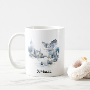 Christmas Winter Mountain Forest Adventure Wolf Coffee Mug