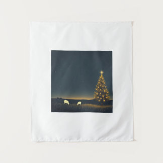 christmas winter night Tapestry