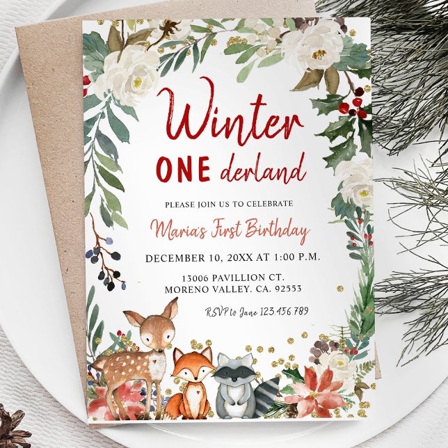 Christmas Winter Onederland Birthday Invitation (Creator Uploaded)