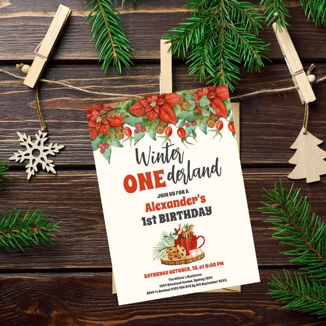 Christmas Winter Onederland First Birthday Invitation (Creator Uploaded)