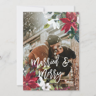 christmas winter photo married and merry card