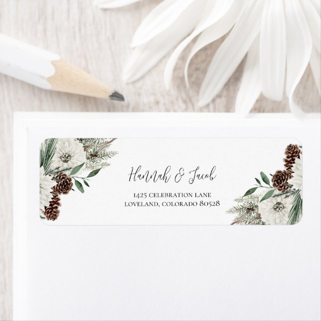 Christmas Winter Pines Wedding Return Address Return Address Label (Insitu)