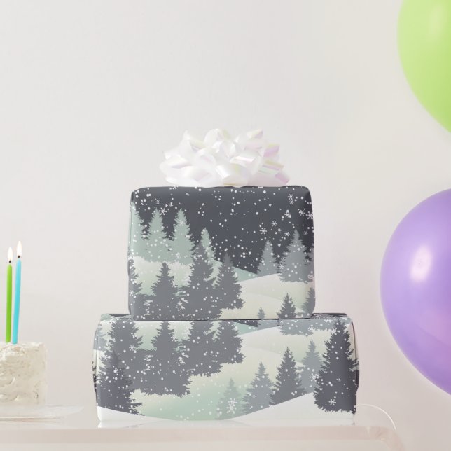 Christmas Winter Pines   Wrapping Paper (Party Gifts)