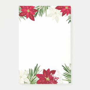 Christmas Winter Red Bold Poinsettia  Post-it Notes
