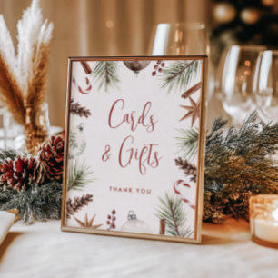 Christmas Winter Rustic Bridal Shower Cards Gifts Poster