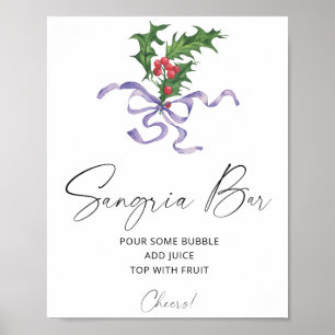 Christmas winter sangria bar poster