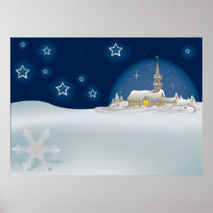 Christmas Winter Scene Poster