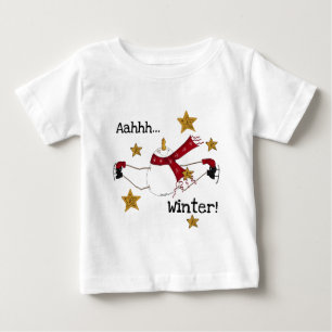 Christmas Winter Skating Snowman Baby T-Shirt