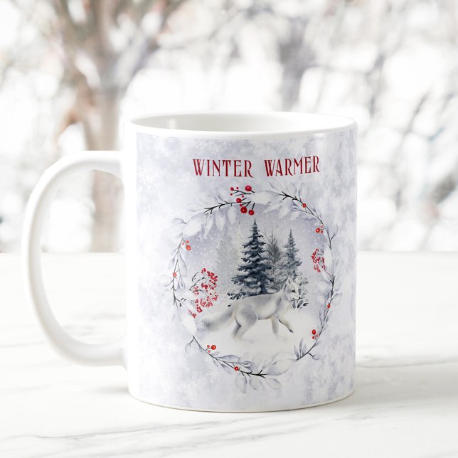 Christmas Winter Snow Arctic Fox Name Coffee Mug (Christmas Winter Snow Arctic Fox Name Coffee Mug)