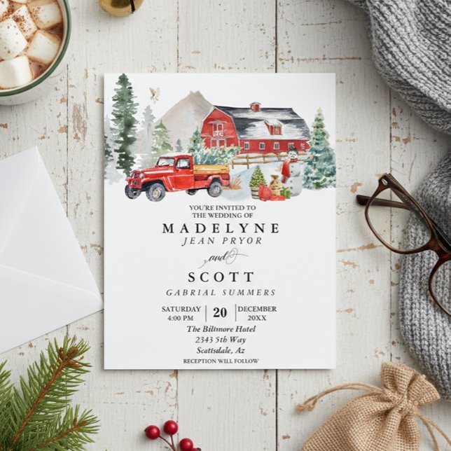Christmas Winter Snow Barn Country Wedding Flyer (Creator Uploaded)