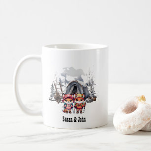 Christmas Winter Snow Camping Newlywed Couple Fox Coffee Mug