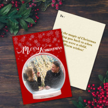 Christmas Winter Snow Globe Custom Photo
