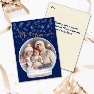Christmas Winter Snow Globe Custom Photo Holiday Card