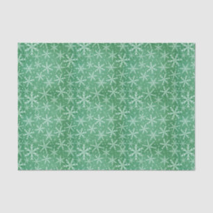 Christmas Winter Snow Snowflakes Falling Green Tissue Paper