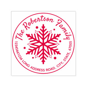 Christmas Winter Snowflake Return Address Self-inking Stamp